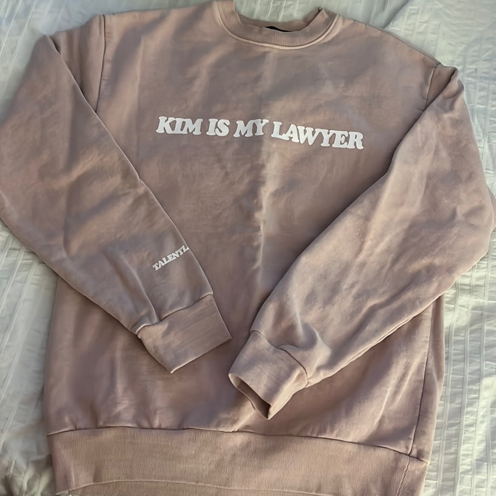 RARE Talentless “KIM IS MY LAWYER” pink sweatshirt
